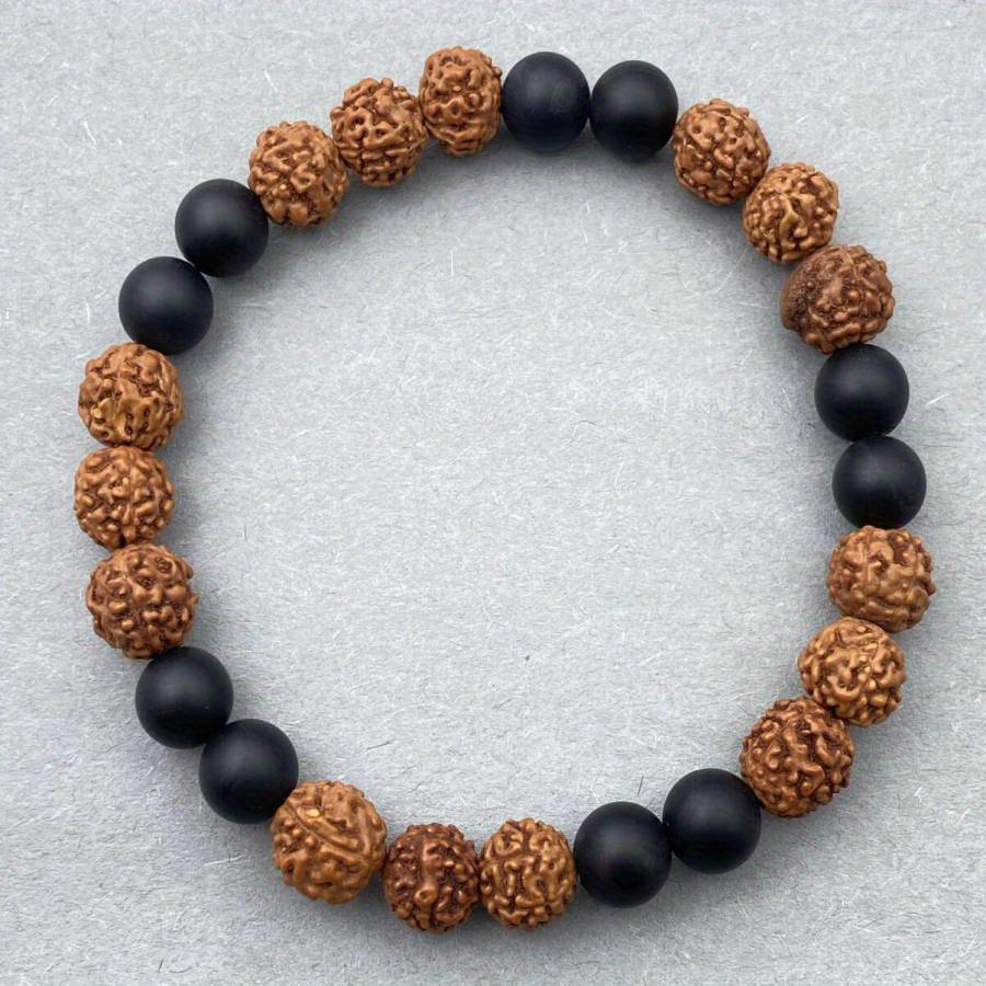 Handmade Natural Stone Beads Bracelet, Tribal Style